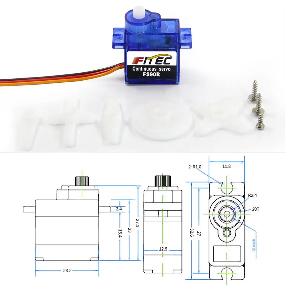 Feetech Mini FS90R Micro Servo - огляд і ціна Rc Helicopter Motor